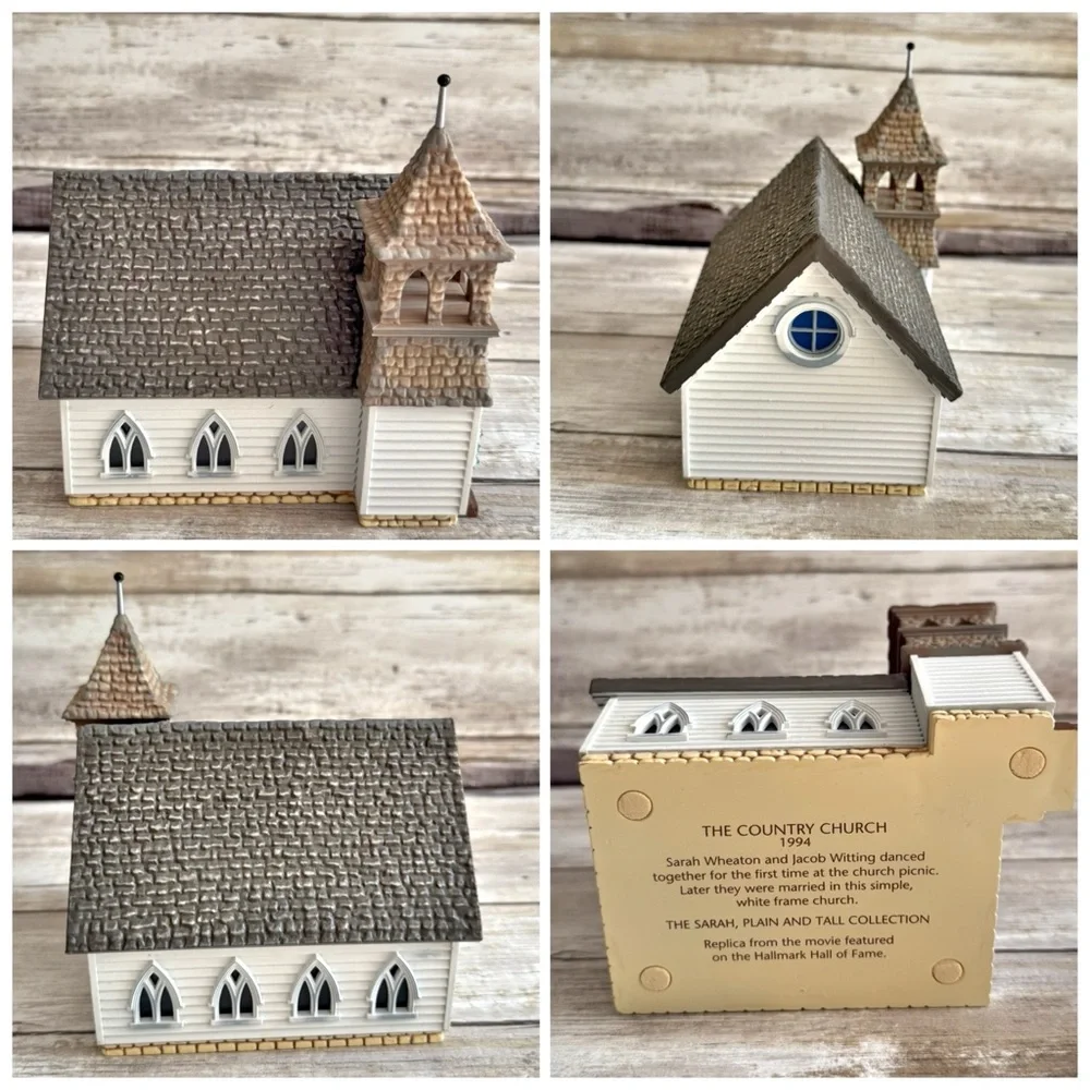 Hallmark Sarah Plain and Tall 5-Pc Christmas Village Set w/ Boxes Rustic Charm